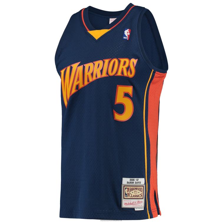 NBA 00F2L714 golden state warriors baron davis mitchell & ness navy hardwood classics maglia da giocatore swingman