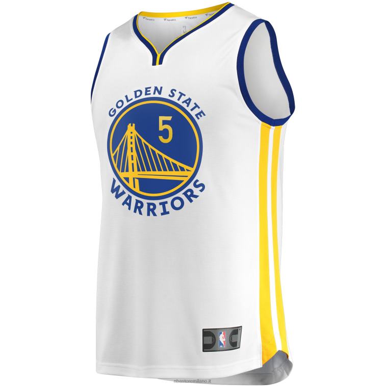 NBA 00F2L738 Golden State Warriors Kevon Looney maglia replica giocatore bianco contropiede