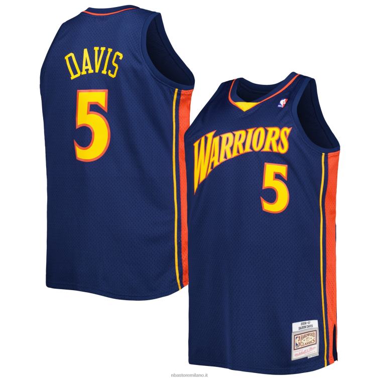 NBA 00F2L7811 maglia swingman dei golden state warriors baron davis navy big & tall in legno duro classico