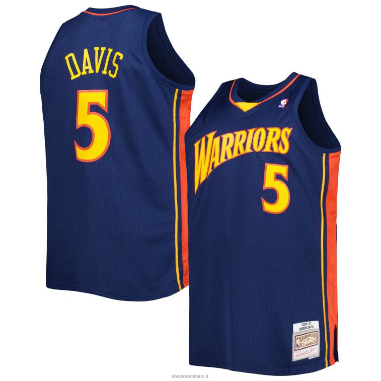 NBA 00F2L7811 maglia swingman dei golden state warriors baron davis navy big & tall in legno duro classico