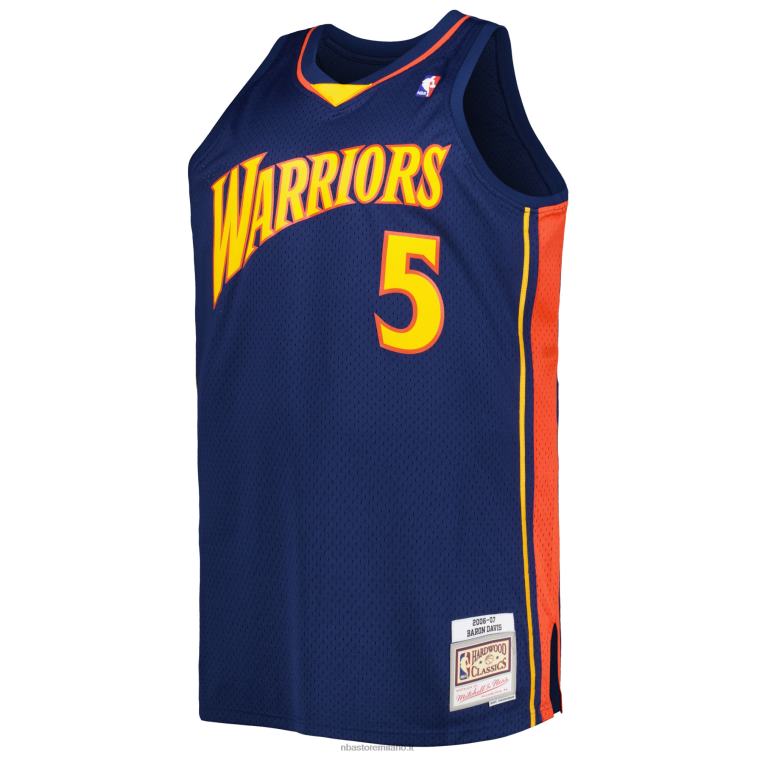 NBA 00F2L7811 maglia swingman dei golden state warriors baron davis navy big & tall in legno duro classico
