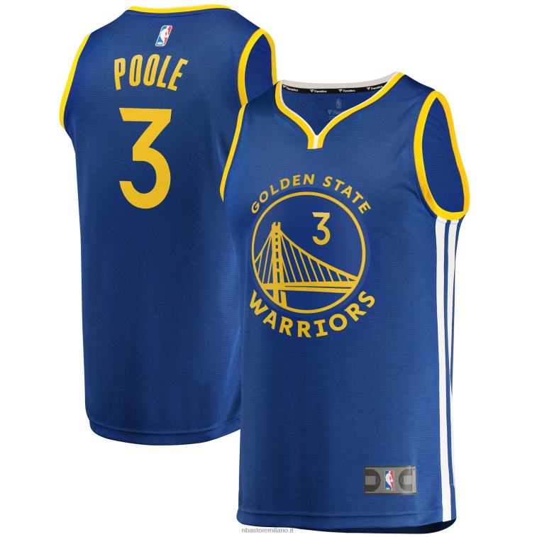NBA 00F2L7941 Golden State Warriors Jordan Poole Royal Fast Break Replica Maglia Giocatore