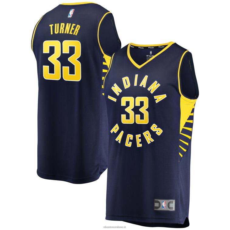 NBA 00F2L2006 maglia Indiana Pacers Myles Turner Navy Fast Break replica