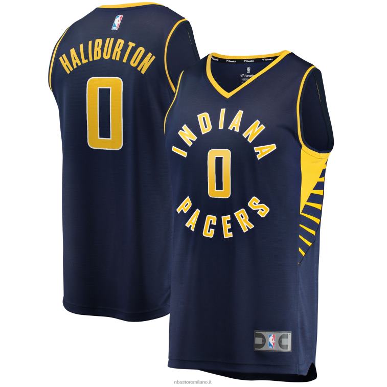NBA 00F2L306 Indiana pacers tyrese haliburton navy maglia veloce contropiede replica