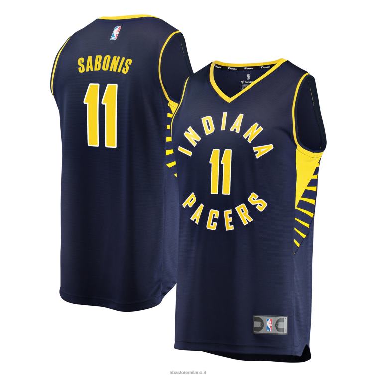 NBA 00F2L4088 maglia giocatore Indiana Pacers Domantas Sabonis navy replica fast break