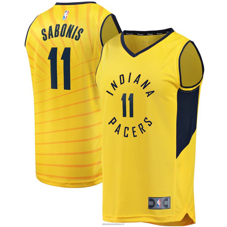 NBA 00F2L7067 Indiana pacers domantas sabonis replica maglia giocatore contropiede oro