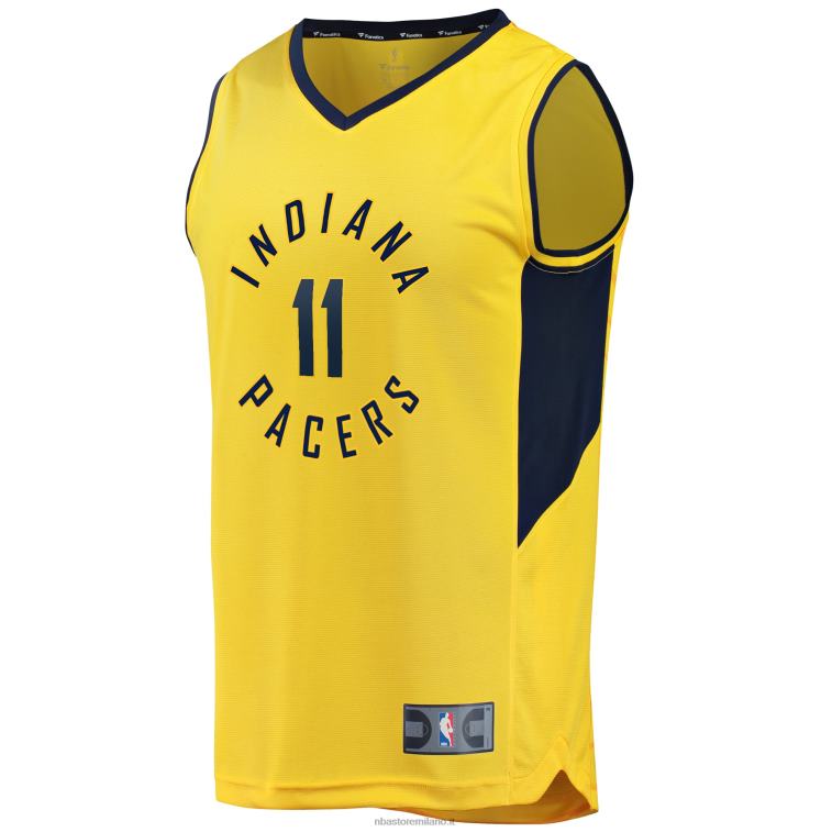 NBA 00F2L7067 Indiana pacers domantas sabonis replica maglia giocatore contropiede oro