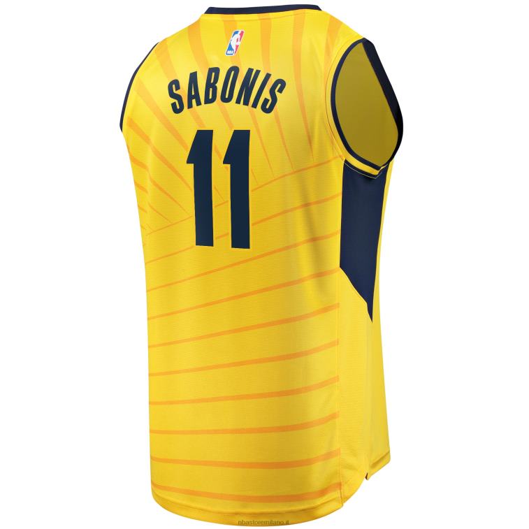 NBA 00F2L7067 Indiana pacers domantas sabonis replica maglia giocatore contropiede oro