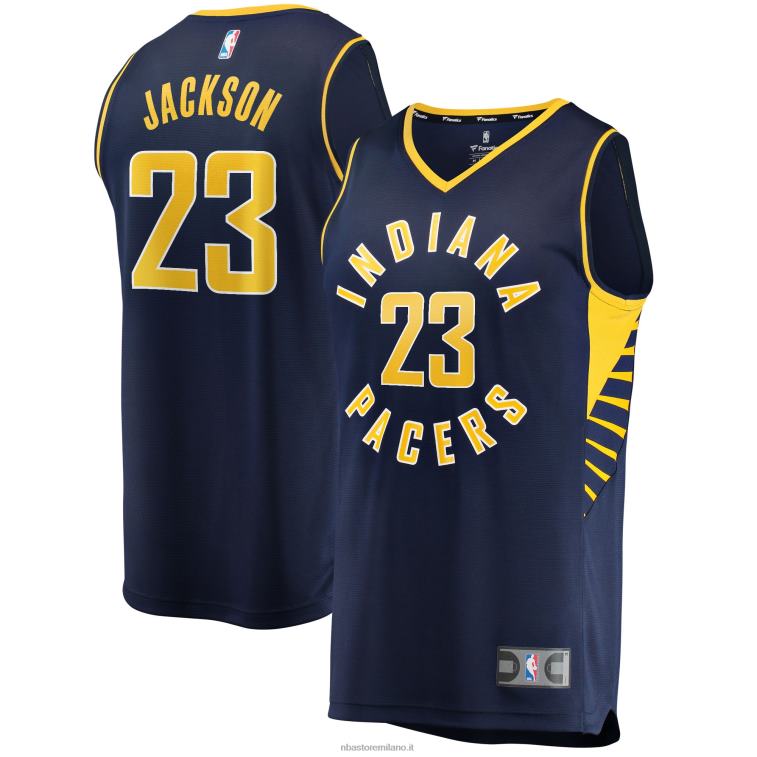 NBA 00F2L8106 Indiana pacers isaiah jackson navy maglia replica fast break