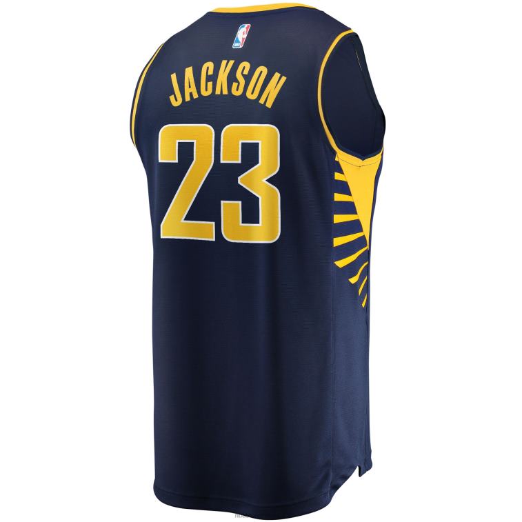 NBA 00F2L8106 Indiana pacers isaiah jackson navy maglia replica fast break