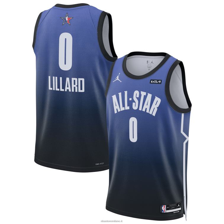 NBA 00F2L583 damian lillard jordan marca blu all-star gioco swingman jersey