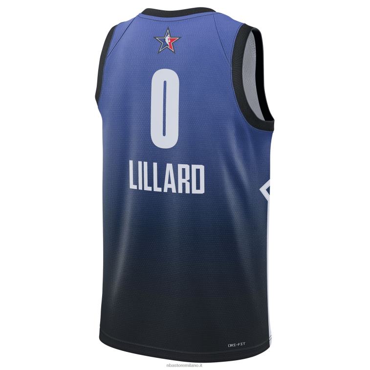 NBA 00F2L583 damian lillard jordan marca blu all-star gioco swingman jersey