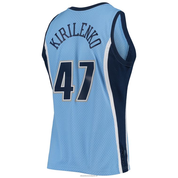 NBA 00F2L1526 utah jazz andrei kirilenko mitchell & ness maglia swingman classici in legno duro blu polvere