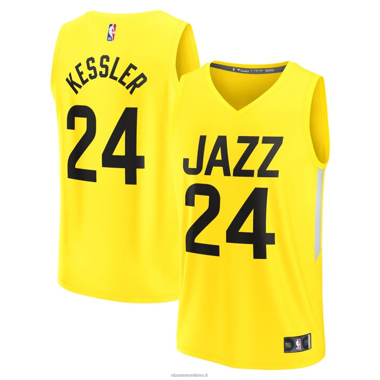 NBA 00F2L2957 utah jazz walker kessler giallo fast break replica giocatore maglia