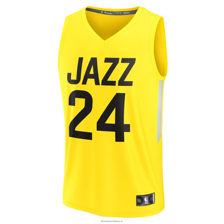 NBA 00F2L2957 utah jazz walker kessler giallo fast break replica giocatore maglia