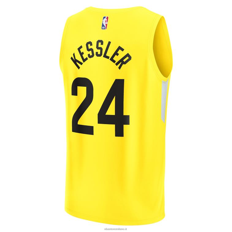 NBA 00F2L2957 utah jazz walker kessler giallo fast break replica giocatore maglia