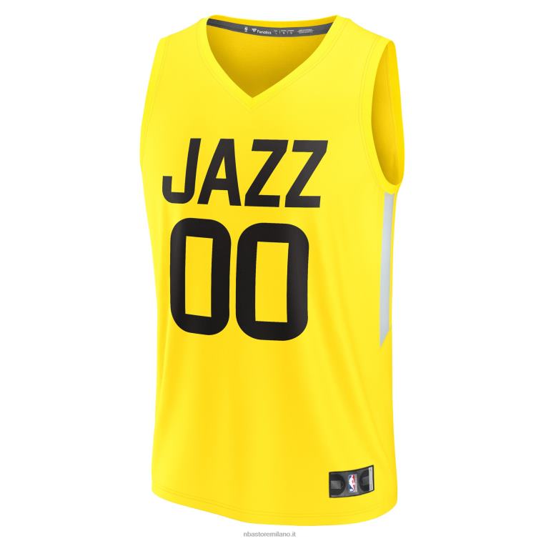 NBA 00F2L3262 utah jazz jordan clarkson maglia gialla fast break replica