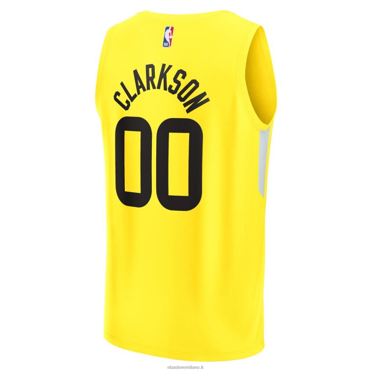 NBA 00F2L3262 utah jazz jordan clarkson maglia gialla fast break replica