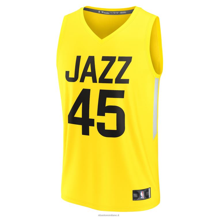 NBA 00F2L3421 utah jazz donovan mitchell maglia gialla fast break replica
