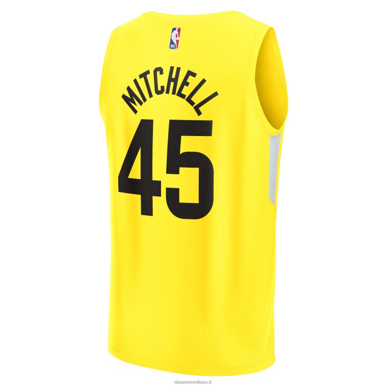 NBA 00F2L3421 utah jazz donovan mitchell maglia gialla fast break replica