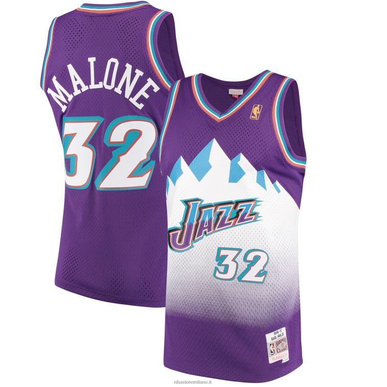 NBA 00F2L386 utah jazz karl malone mitchell & ness viola hardwood classici maglia swingman