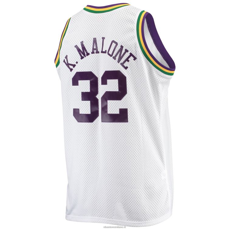 NBA 00F2L4462 utah jazz karl malone mitchell & ness bianco big & tall hardwood classici maglia swingman