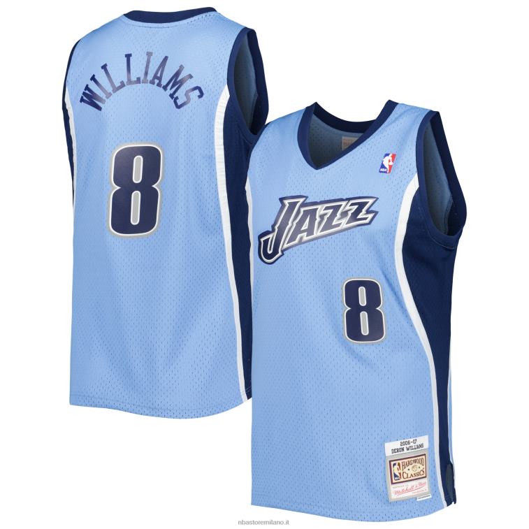 NBA 00F2L4665 utah jazz deron williams mitchell & ness blue hardwood classici maglia swingman