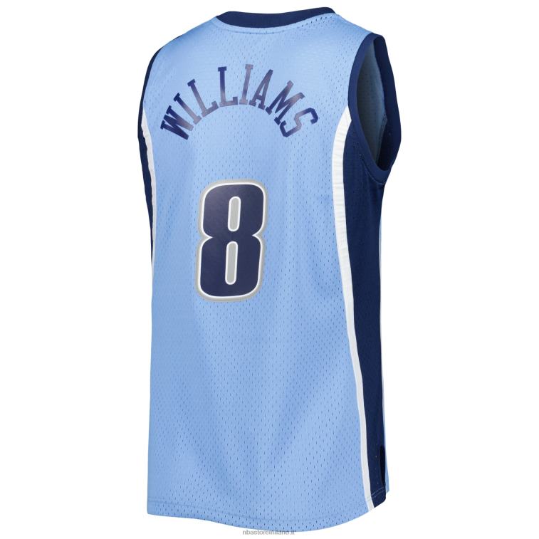 NBA 00F2L4665 utah jazz deron williams mitchell & ness blue hardwood classici maglia swingman
