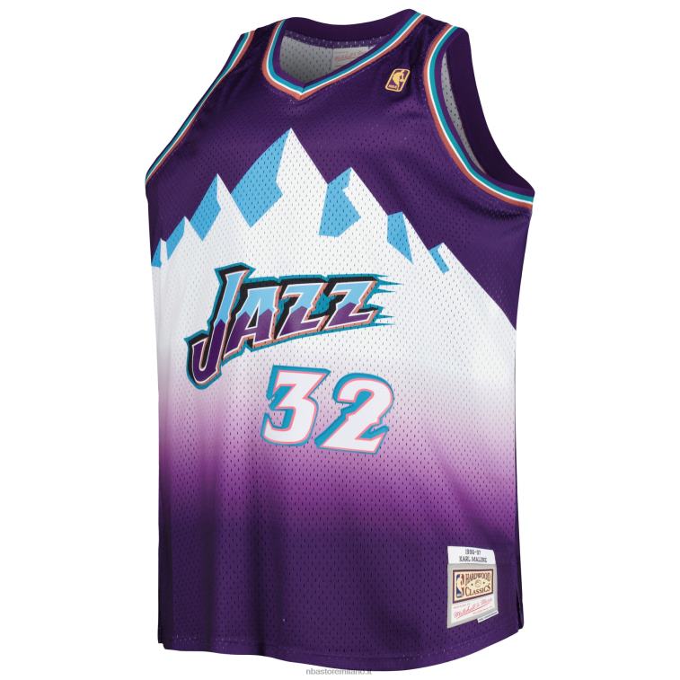 NBA 00F2L4676 utah jazz karl malone mitchell & ness viola big & tall hardwood classici maglia swingman