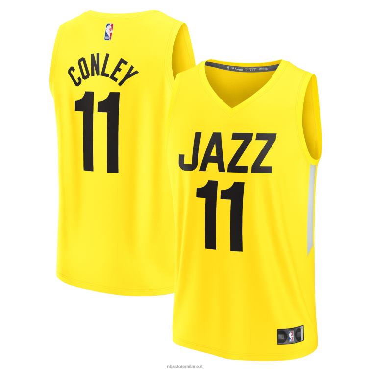NBA 00F2L5266 utah jazz mike conley maglia giocatore giallo fast break replica
