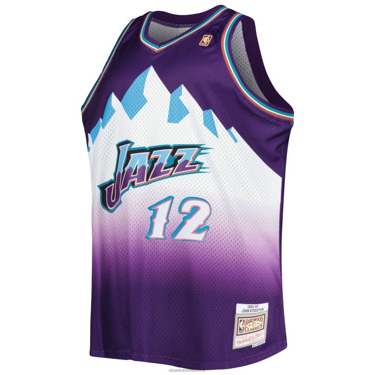 NBA 00F2L5280 utah jazz john stockton mitchell & ness viola big & tall hardwood classici maglia swingman