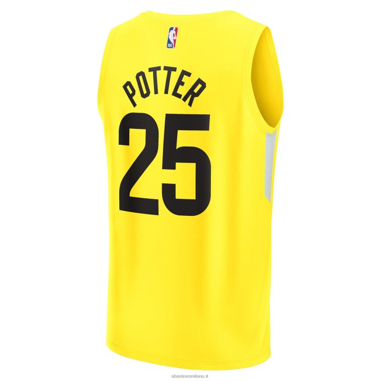 NBA 00F2L5551 utah jazz micah potter maglia gialla giocatore contropiede veloce