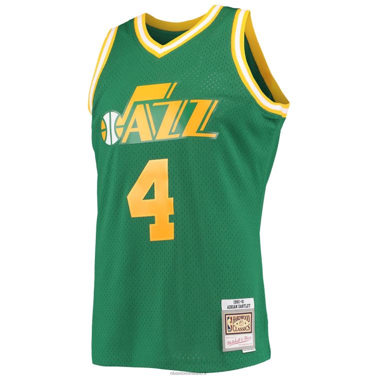 NBA 00F2L6346 utah jazz adrian dantley mitchell & ness green 1980-81 hardwood classici maglia swingman