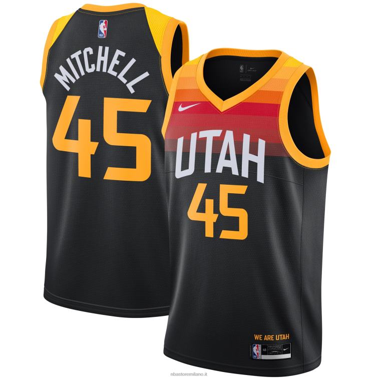NBA 00F2L7083 utah jazz donovan mitchell nike maglia giocatore swingman nera