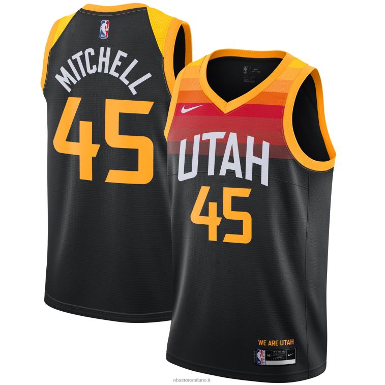 NBA 00F2L7083 utah jazz donovan mitchell nike maglia giocatore swingman nera