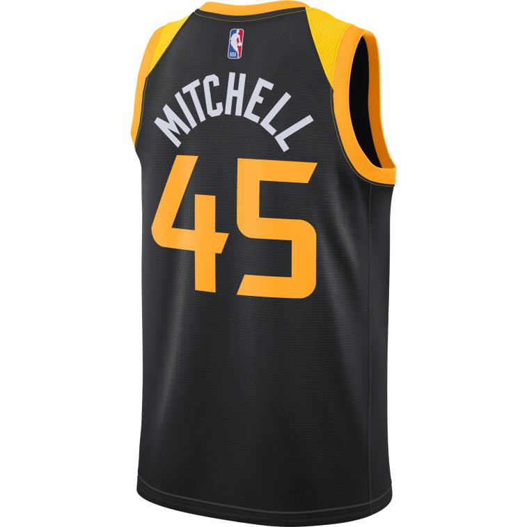 NBA 00F2L7083 utah jazz donovan mitchell nike maglia giocatore swingman nera