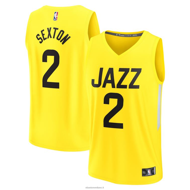 NBA 00F2L7785 utah jazz collin sexton oro maglia replica fast break