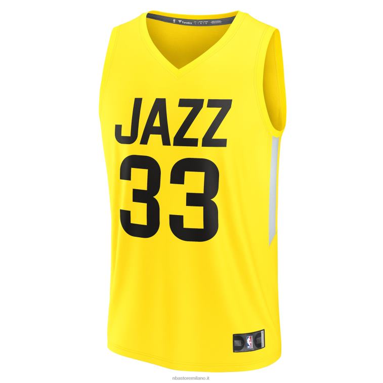 NBA 00F2L7869 utah jazz johnny juzang giallo fast break replica giocatore maglia