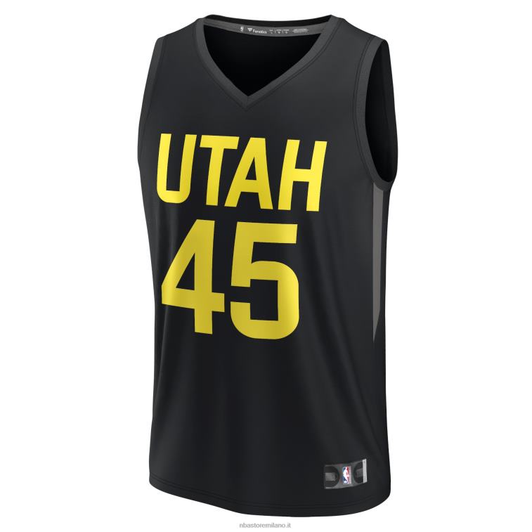 NBA 00F2L7882 utah jazz donovan mitchell maglia giocatore replica fast break nera