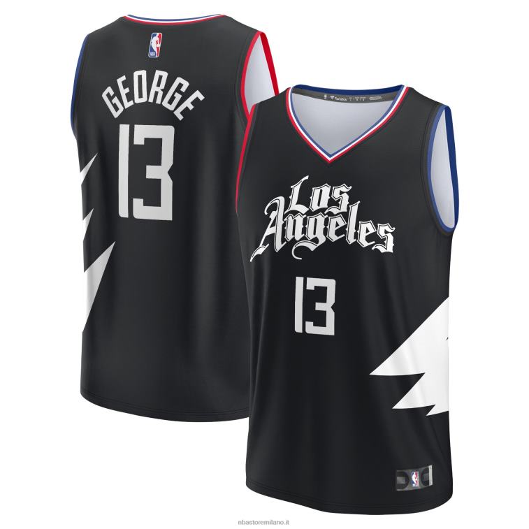 NBA 00F2L1623 la clippers paul george maglia nera replica fast break