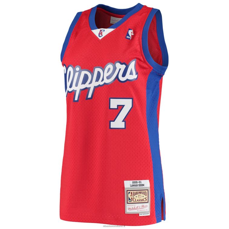 NBA 00F2L2148 la clippers lamar odom mitchell & ness rosso legno duro classici maglia swingman