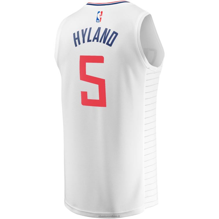 NBA 00F2L7276 La Clippers Bones Hyland maglia bianca giocatore contropiede veloce