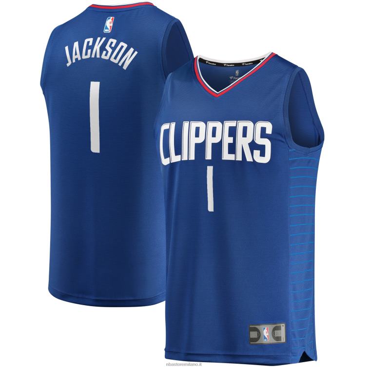 NBA 00F2L8758 la clippers reggie jackson royal fast break giocatore maglia