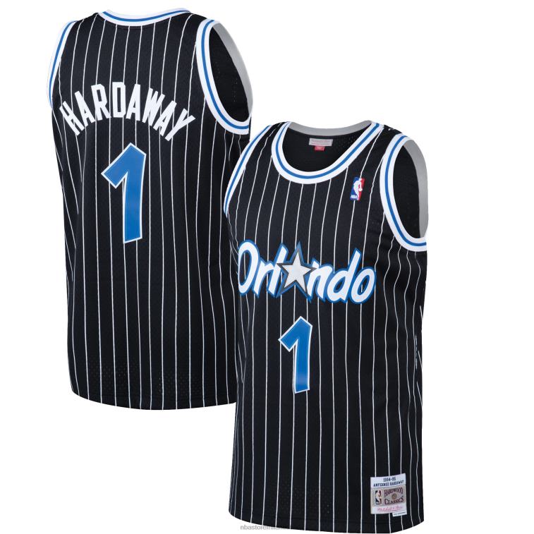 NBA 00F2L1446 orlando magic penny hardaway mitchell & ness black hardwood classici maglia swingman