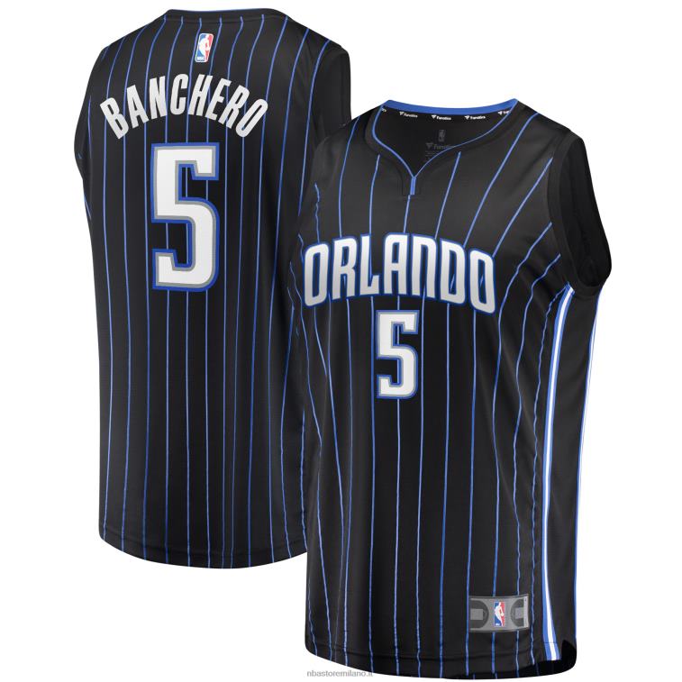 NBA 00F2L158 orlando magic paolo banchero black draft first round pick fast break replica maglia giocatore