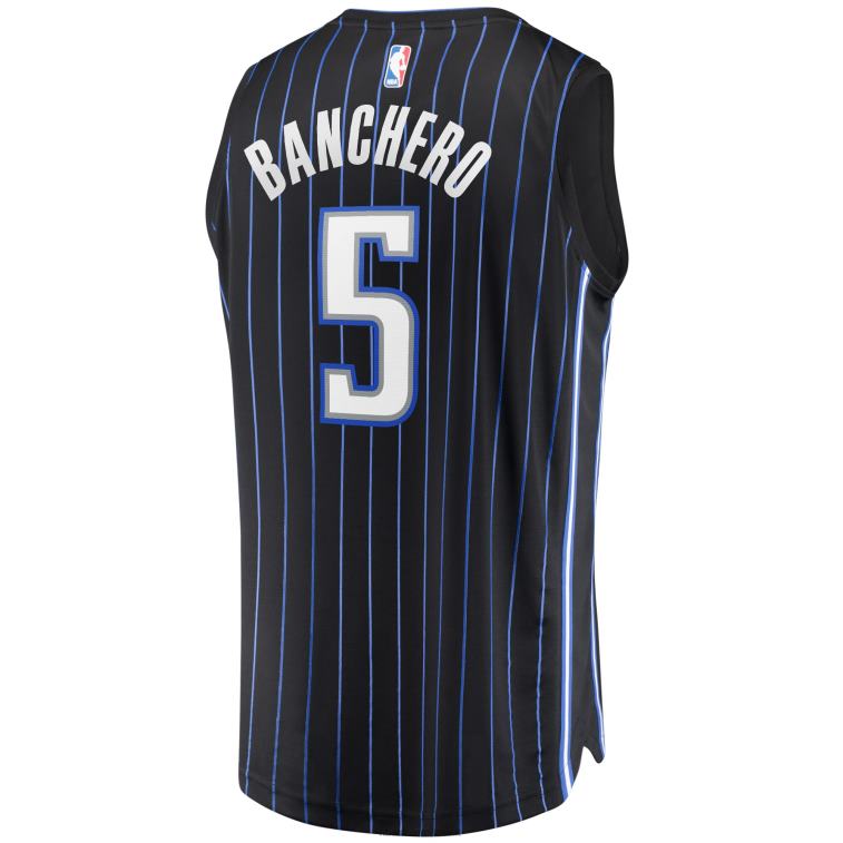 NBA 00F2L158 orlando magic paolo banchero black draft first round pick fast break replica maglia giocatore