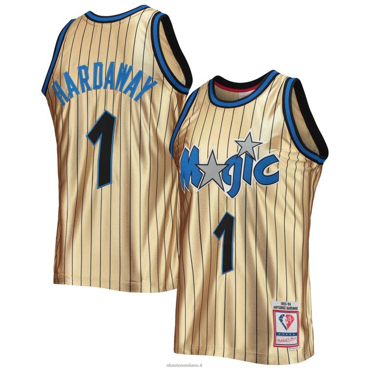 NBA 00F2L2011 orlando magic penny hardaway oro 75° anniversario 1993-94 hardwood classics swingman jersey