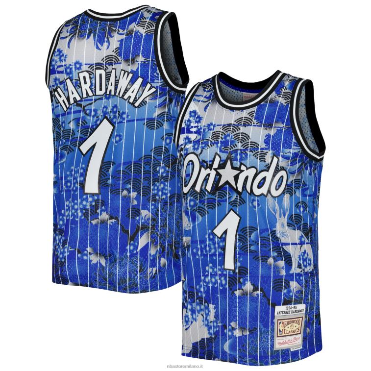 NBA 00F2L2228 orlando magic penny hardaway mitchell & ness blue hardwood classici maglia swingman capodanno lunare
