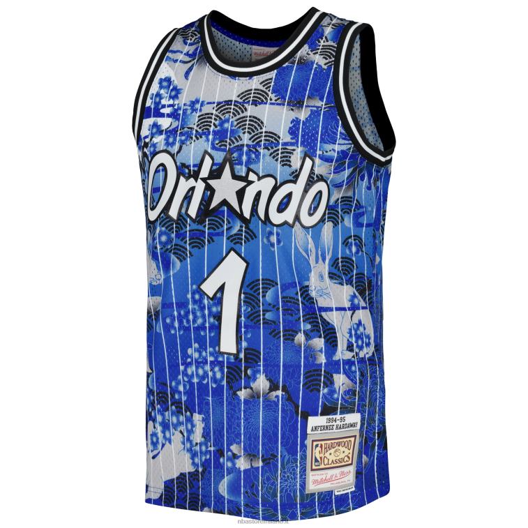 NBA 00F2L2228 orlando magic penny hardaway mitchell & ness blue hardwood classici maglia swingman capodanno lunare
