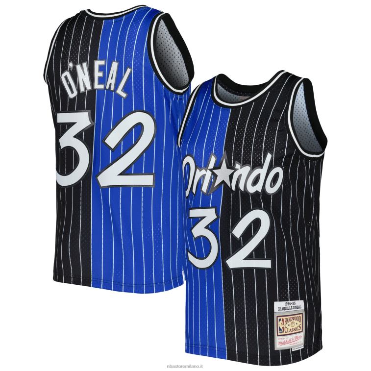 NBA 00F2L298 orlando magic shaquille o'neal mitchell & ness blue/black hardwood classics split swingman jersey